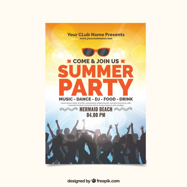 Party summer brochure with crowd