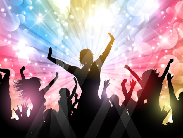 Party time crowd silhouettes - Stock Image - Everypixel