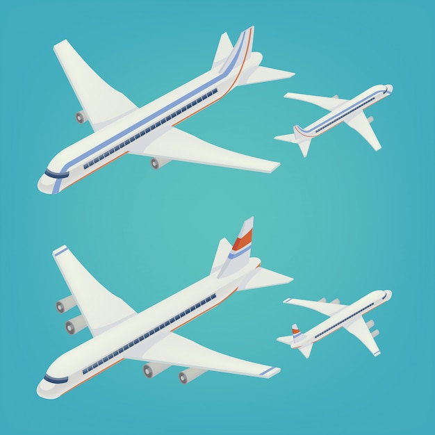 Premium Vector | Passenger airplane isometric transportation