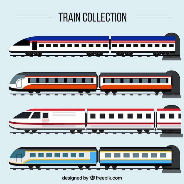 Passenger train collection Vector | Free Download