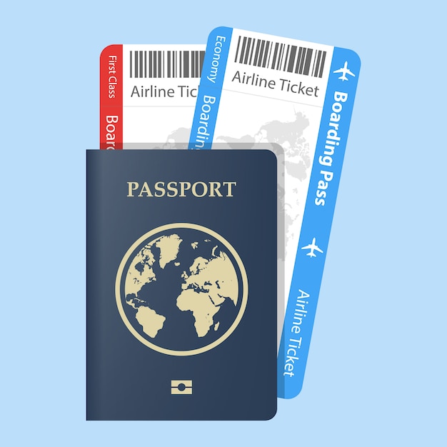 Premium Vector Passport With Tickets Air Travel Concept Flat Design Citizenship Id For 4877