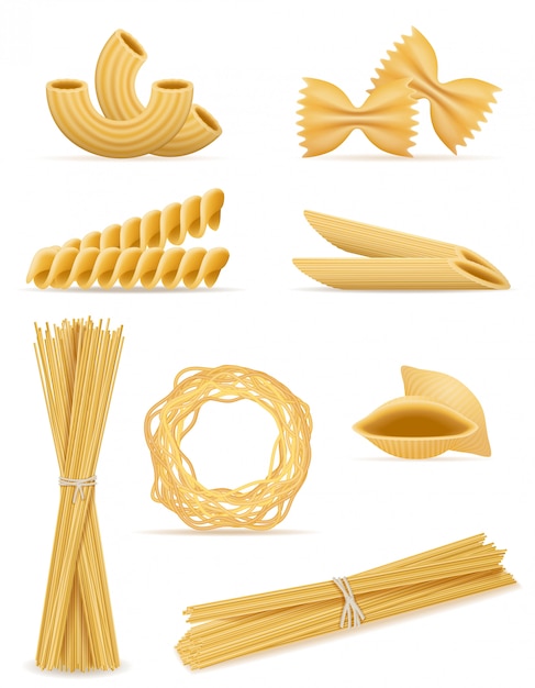 Pasta set vector illustration Vector | Premium Download