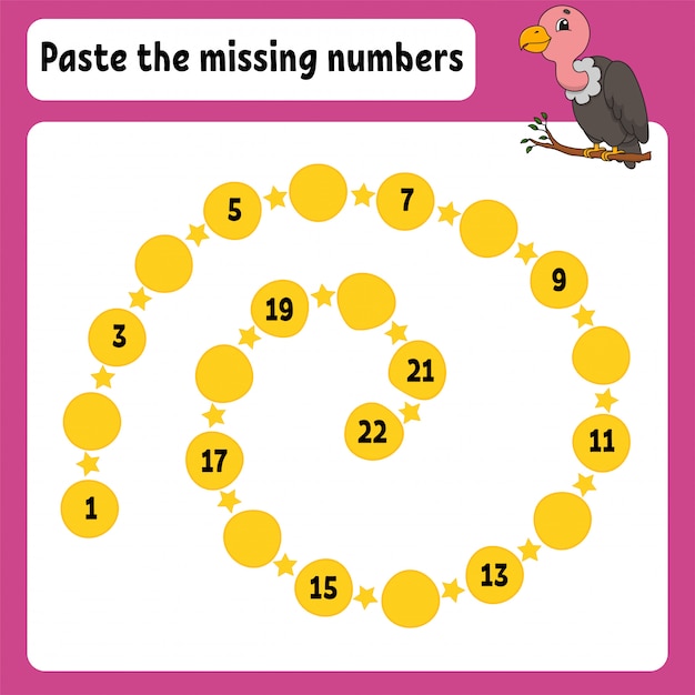 Paste the missing numbers. Premium Vector