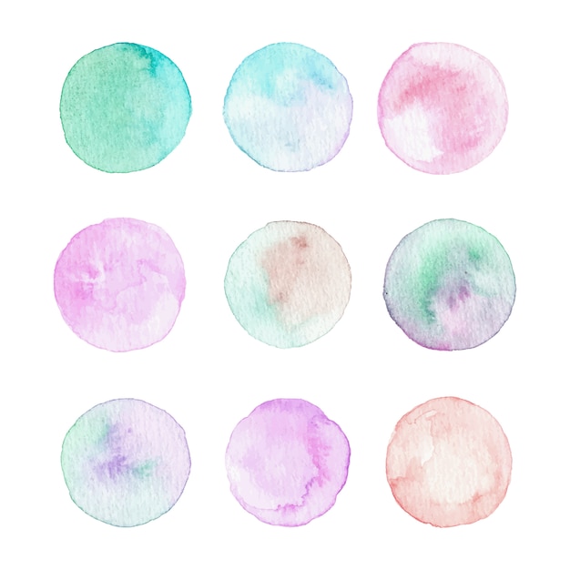 Download Premium Vector | Pastel abstract watercolor circle background collection