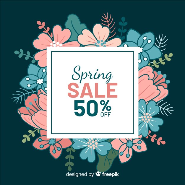 Download Pastel color floral spring sale background | Free Vector