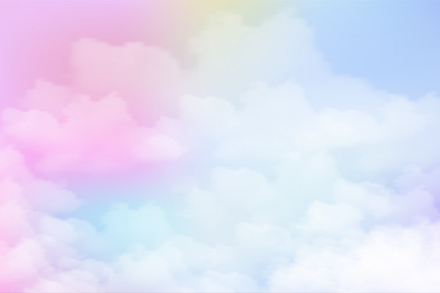 パステルカラーの空の水彩画の背景 プレミアムベクター