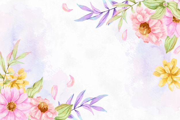 Free Vector | Pastel colors watercolor flowers background