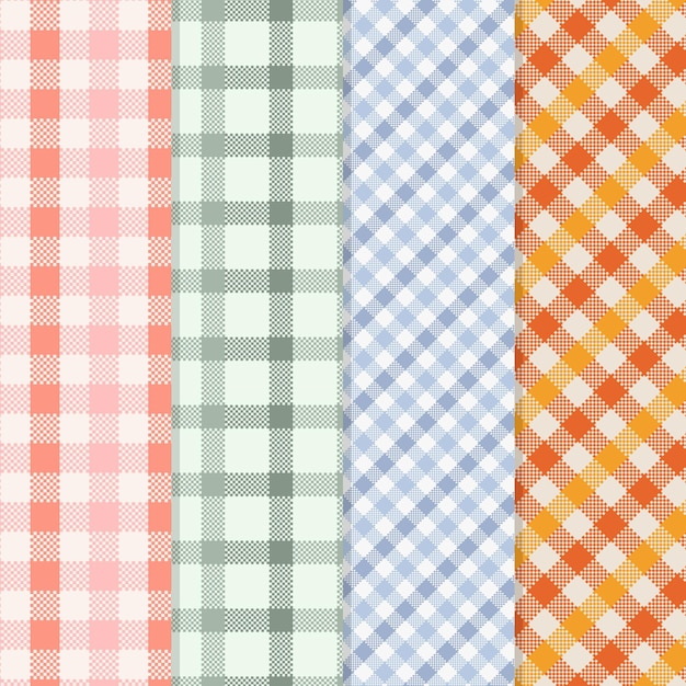 Free Vector Pastel Gingham Pattern Collection 9635