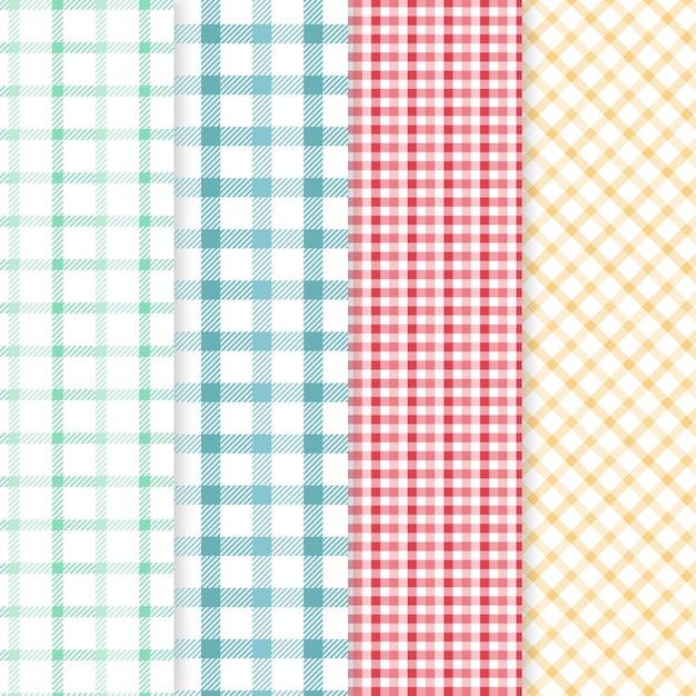 Pastel Gingham Pattern Collection Free Vector 6249