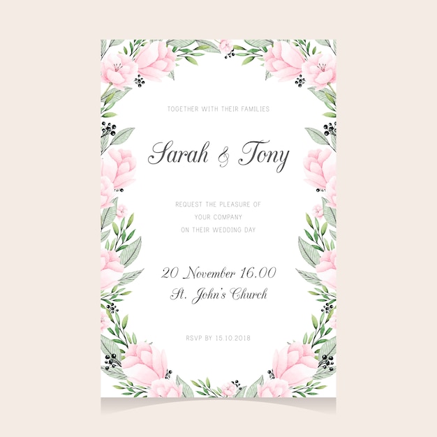 Pastel Wedding Invitation Template 4