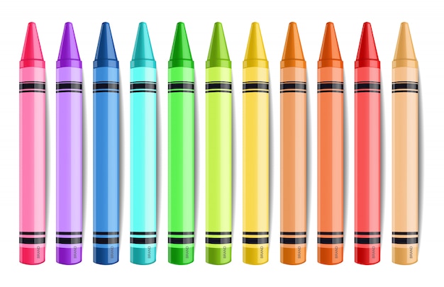 Pastelate pencils collection Premium Vector