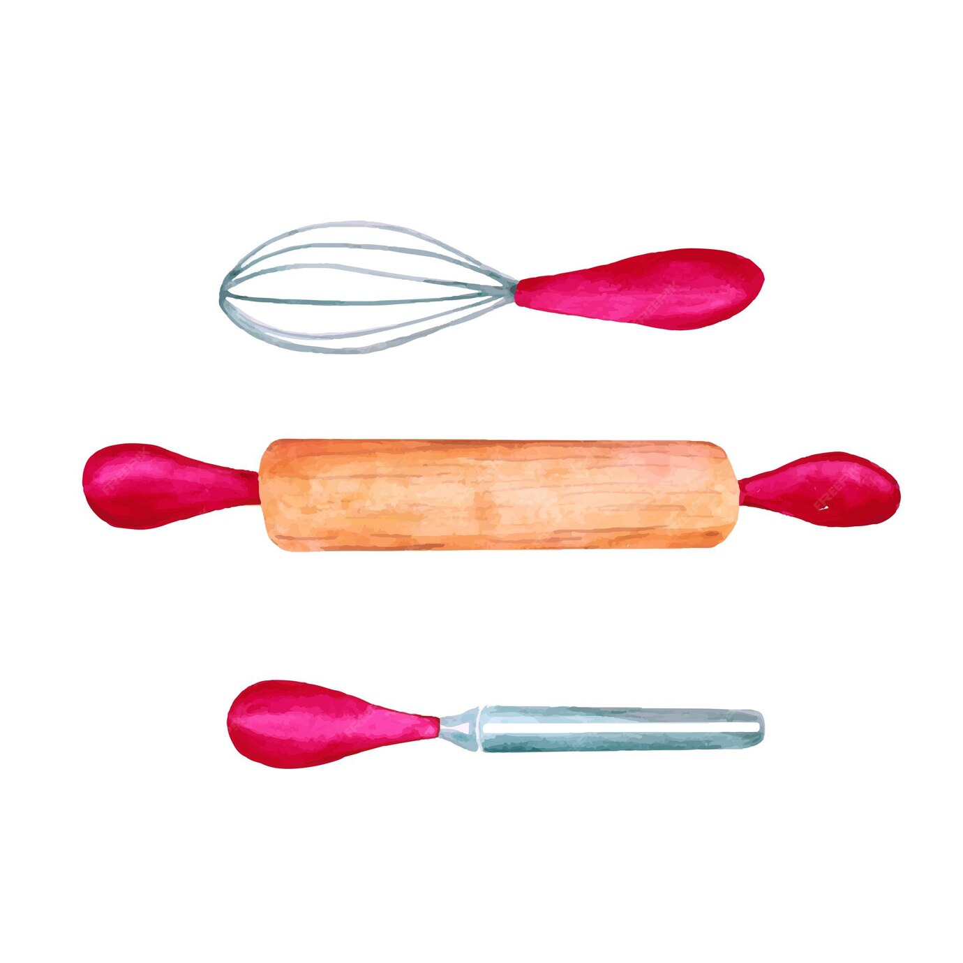 Premium Vector | Pastry utensils set on white background. pink bakery ...