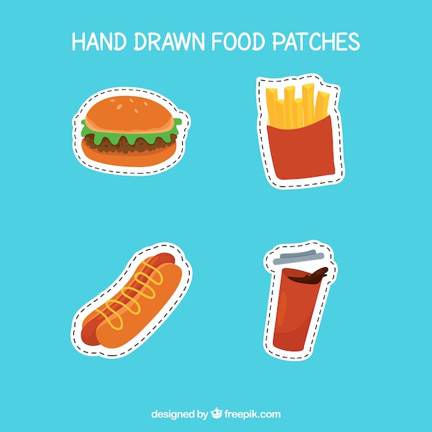 Download Free Patches Of Hand Drawn Food Free Vector Use our free logo maker to create a logo and build your brand. Put your logo on business cards, promotional products, or your website for brand visibility.