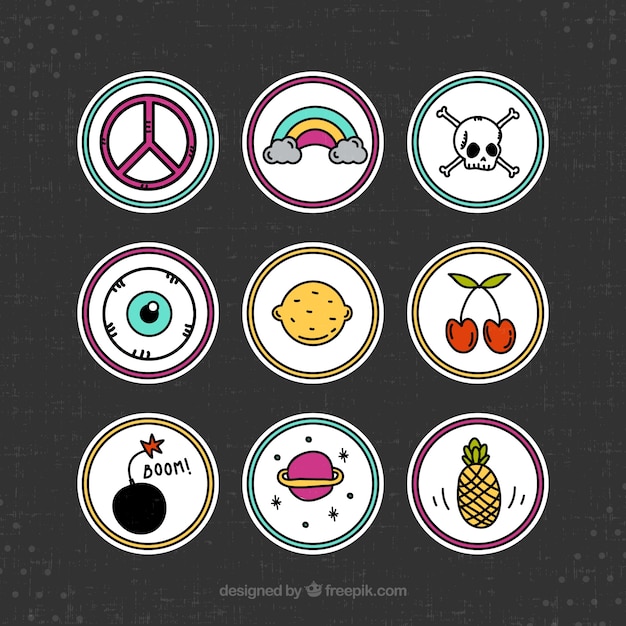 Free Vector | Patches with funny symbols