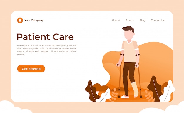 Premium Vector | Patient care landing page