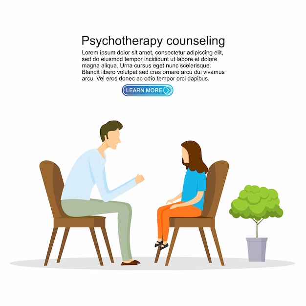 Patient at psychiatry counseling Vector | Premium Download