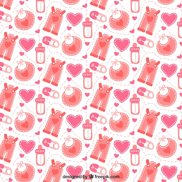 Download Free Vector | Pattern of beautiful baby items