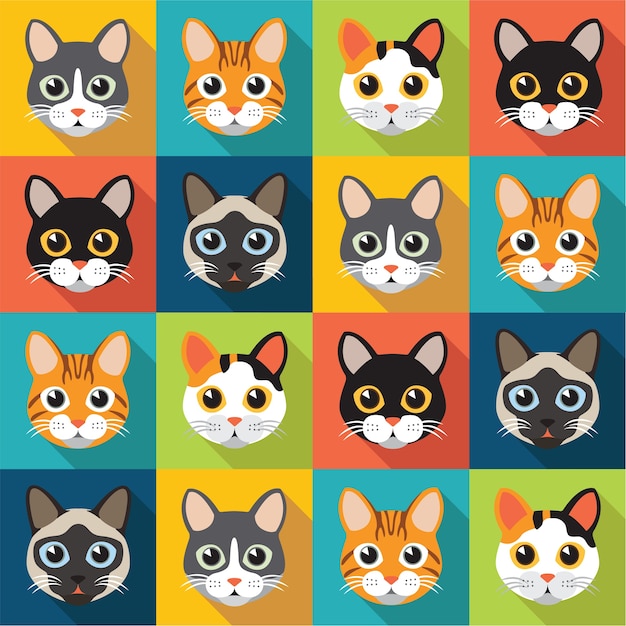 Premium Vector | Pattern of cute cats