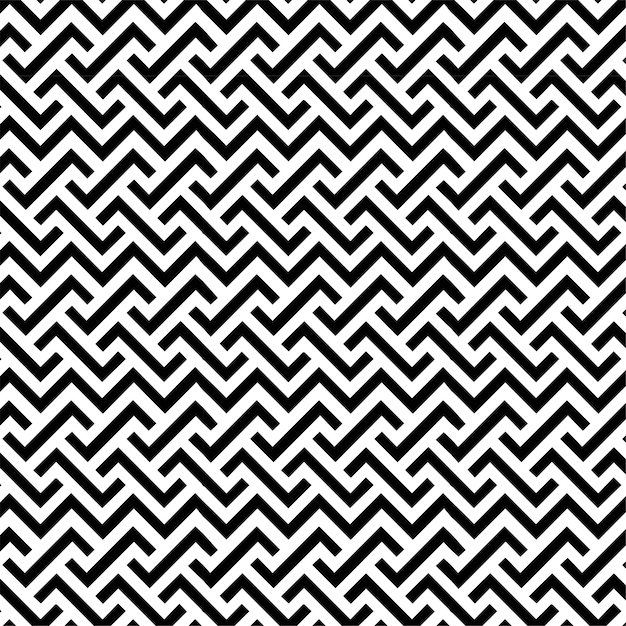 Pattern design geometric seamless line background black and white Premium Vector