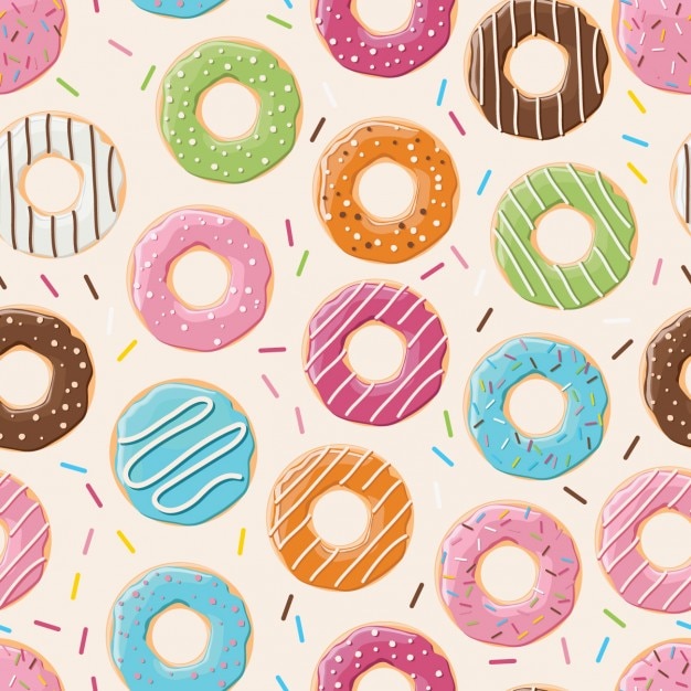 Pattern design of coloured donuts
