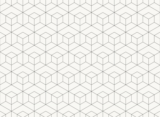 Pattern hexagon design geometric black line of tech background. Premium Vector