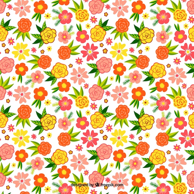 Download Free Vector | Pattern of little flowers and hand drawn roses