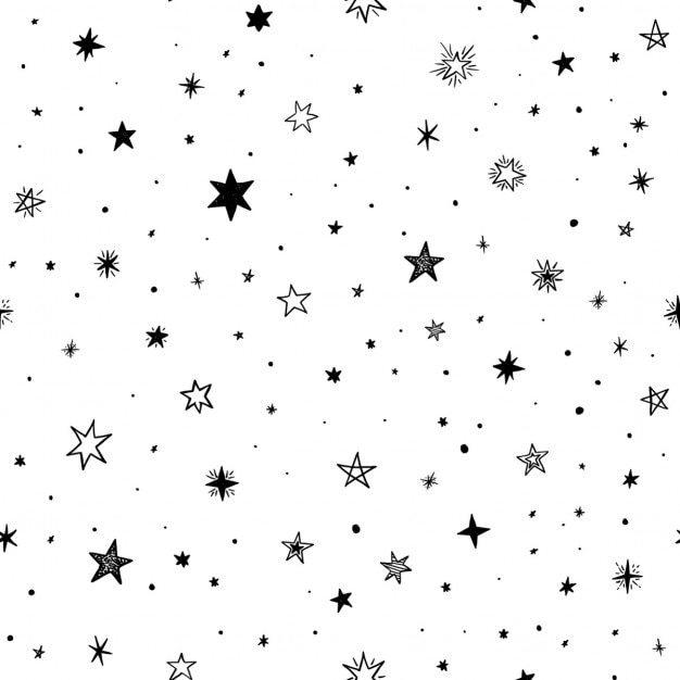 B Free Vector Pattern With Black Stars On A White Background