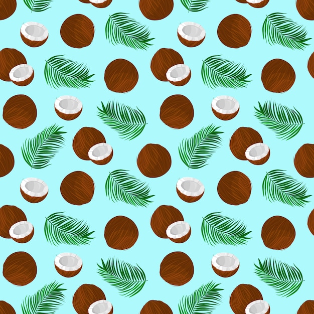 Premium Vector | Pattern with coconut