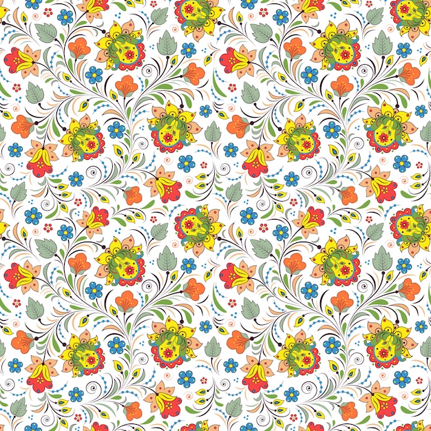 Pattern with traditional russian floral ornament | Premium ...