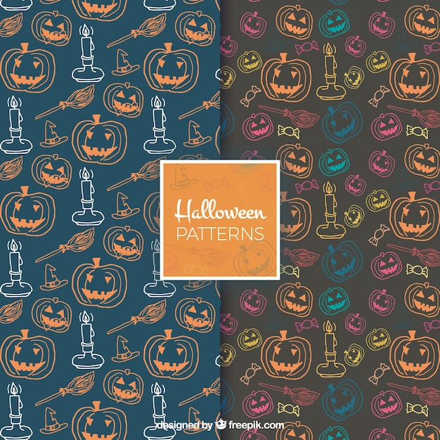Free Vector | Patterns of halloween drawings