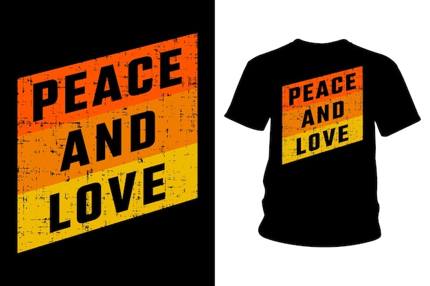 平和と愛のスローガンtシャツのタイポグラフィデザイン プレミアムベクター