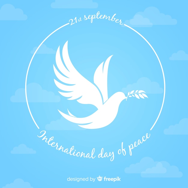 Peace Day Background With Dove Free Vector