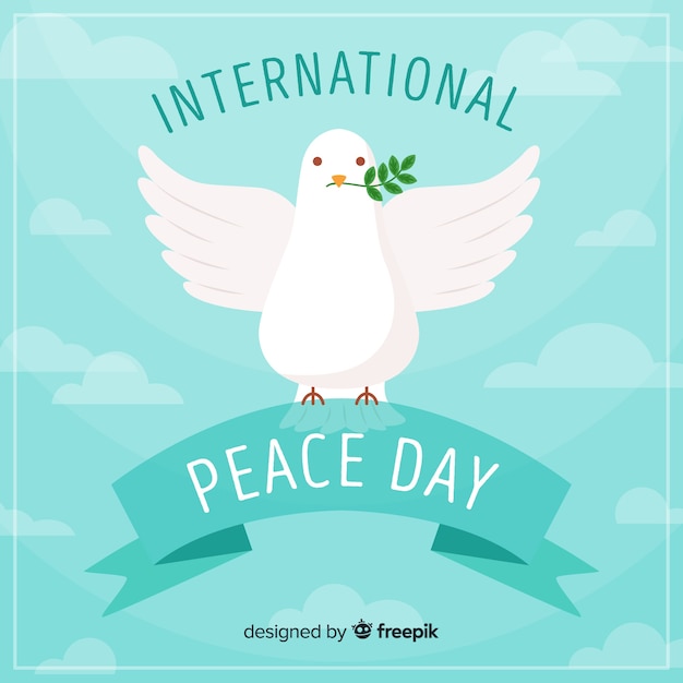 Download Free Download This Free Vector Peace Day Composition With Flat White Dove Use our free logo maker to create a logo and build your brand. Put your logo on business cards, promotional products, or your website for brand visibility.