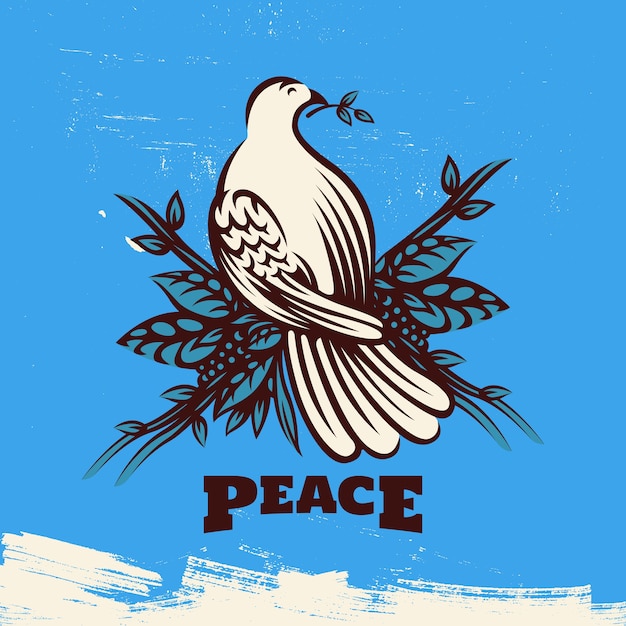 Premium Vector Peace Dove With Olive Branch