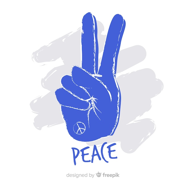 Peace Sign Hand Free Vector