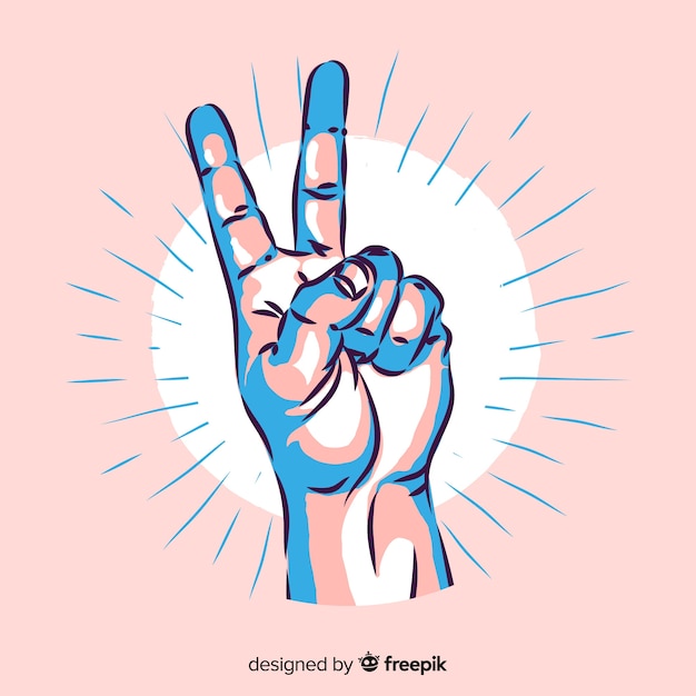 Peace Sign Hand Vector Free Download
