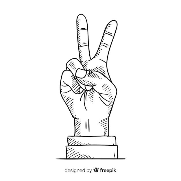 Peace sign hand | Free Vector