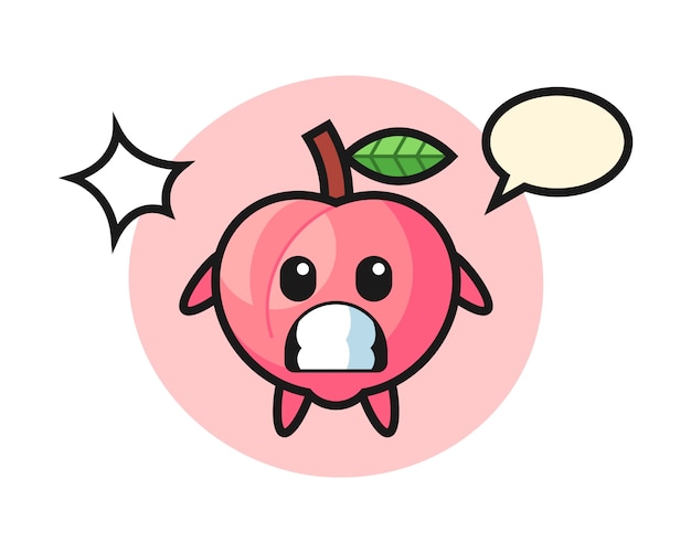 Premium Vector | Peach character cartoon with shocked gesture, cute ...