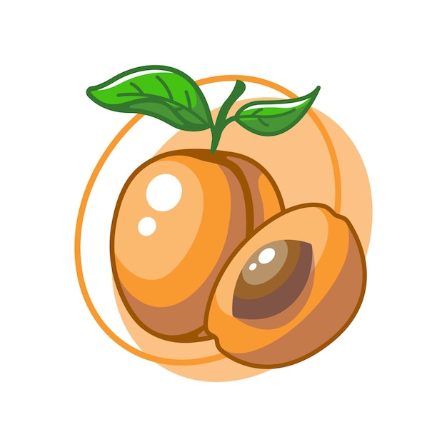 Premium Vector | Peach fruit drawing illustration design