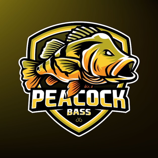 Download Premium Vector | Peacock bass fishing sport mascot logo