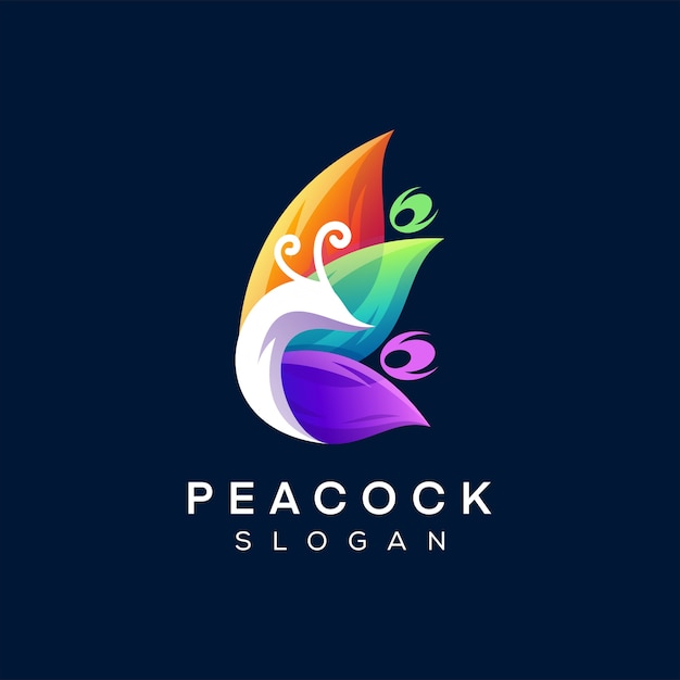 Premium Vector | Peacock color gradient logo design