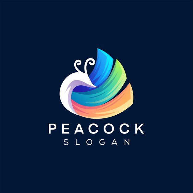 Premium Vector | Peacock color gradient logo design