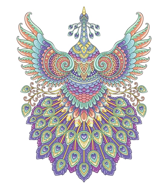 Premium Vector | Peacock colorful mandala design