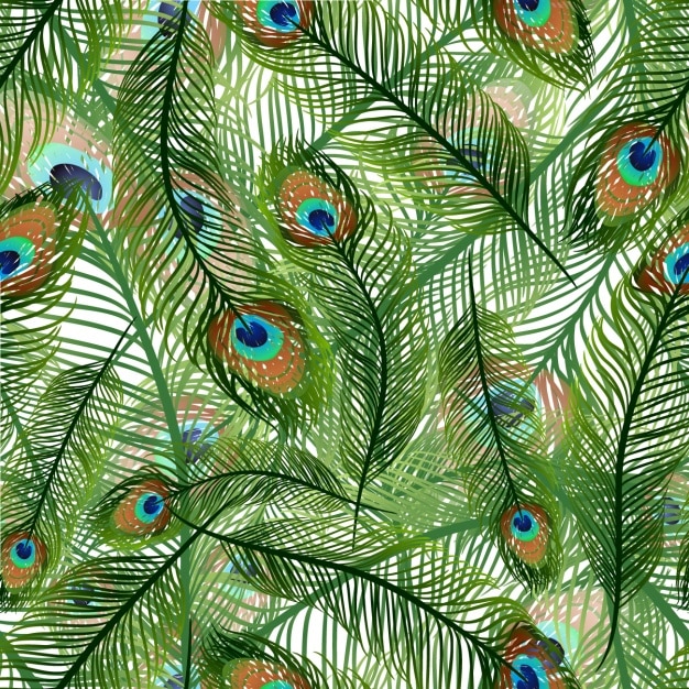 Download Free Vector | Peacock feathers pattern