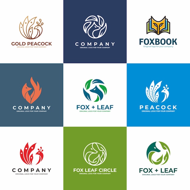 Download Free Peacock Fox Bird Logo Design Collection Premium Vector Use our free logo maker to create a logo and build your brand. Put your logo on business cards, promotional products, or your website for brand visibility.