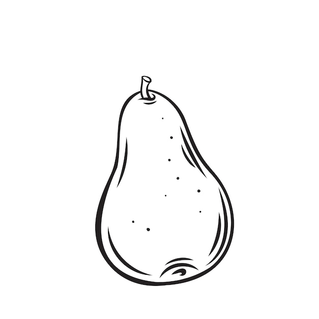 Premium Vector Pear Fruit Outline Icon Drawing Monochrome Illustration Healthy Nutrition Organic Food Vegetarian Product