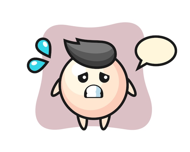 Premium Vector Pearl Mascot Character With Afraid Gesture