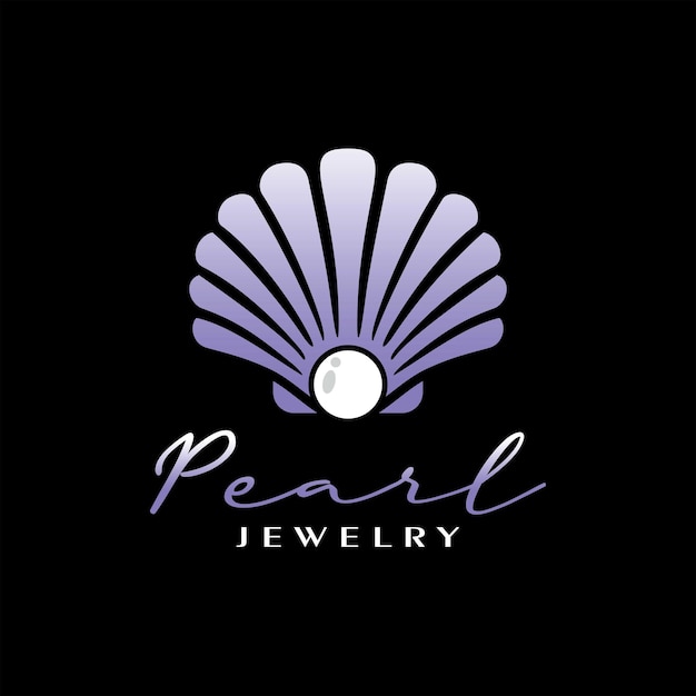 Premium Vector | Pearl shell logo for jewelry shop