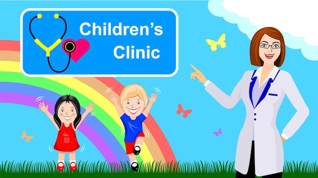 Premium Vector | Pediatrician children clinic background