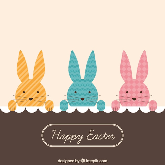Download Peeking bunnies easter card | Free Vector